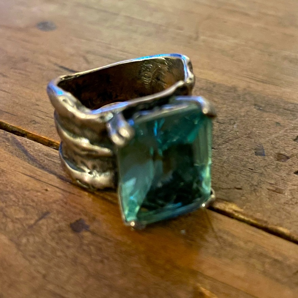 Silpada 925 Sterling Silver Aquamarine Blue ring size 7